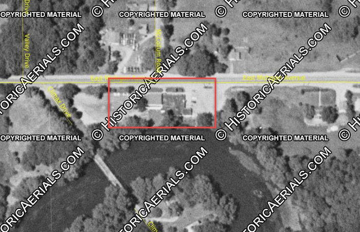 Inmans Restaurant - 1955 Aerial (newer photo)
